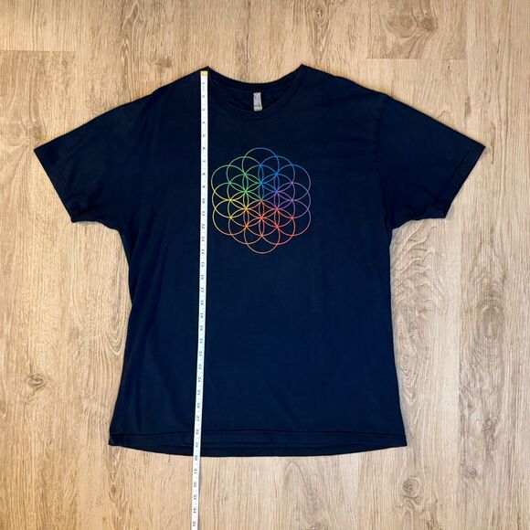 Coldplay Tour T-Shirt 2016 A Head Full Of Dreams Navy Blue Size XL Band Tee - Picture 5 of 6